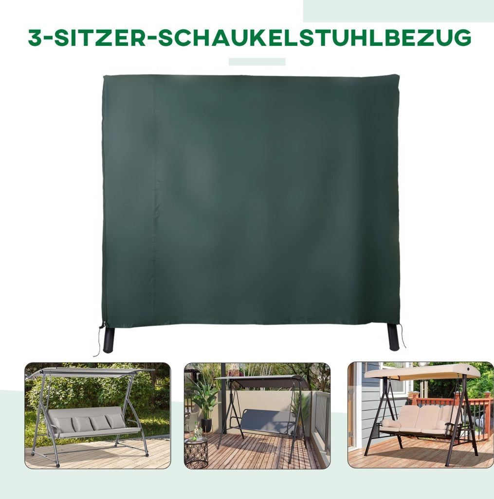 Copertura per dondolo da giardino 205x124x164 cm in poliestere verde scuro con zip