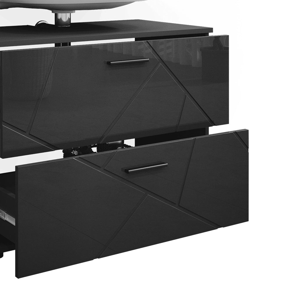 Vicco Set mobili bagno Antracite lucido 2 parti, mobile base 80 cm