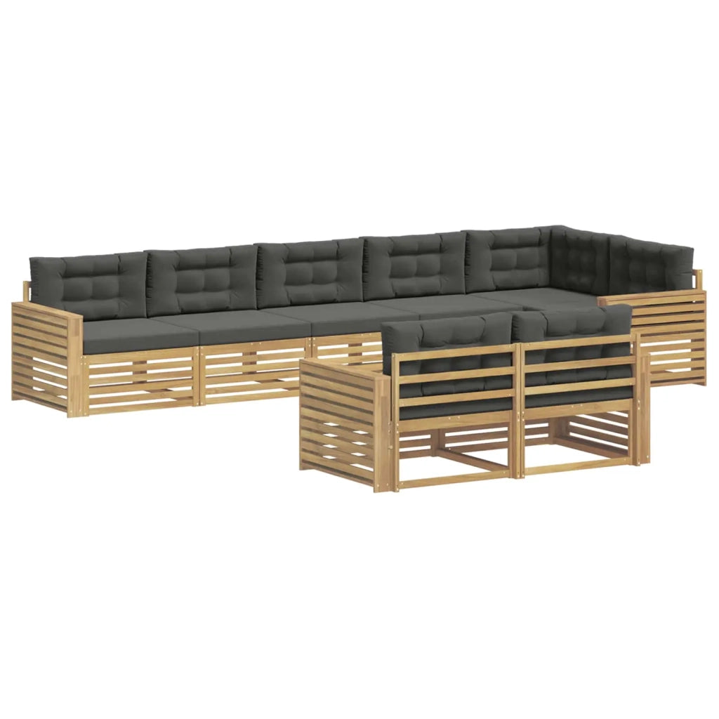 Set di divani da esterno 8 pz Bianco e Antracite Poliestere 3390692