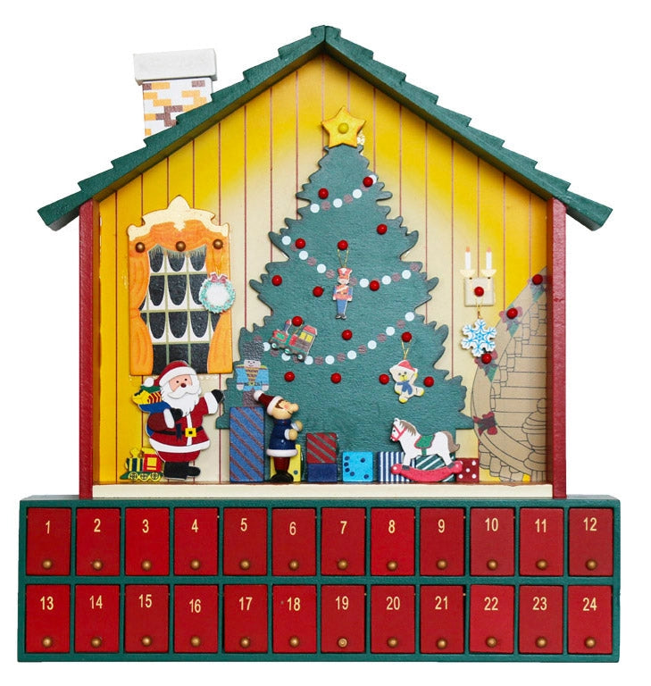 Calendario dell'Avvento 41x7x39 cm in Legno