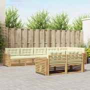 Set di divani da esterno 8 pz Bianco e Crema Poliestere 3390690