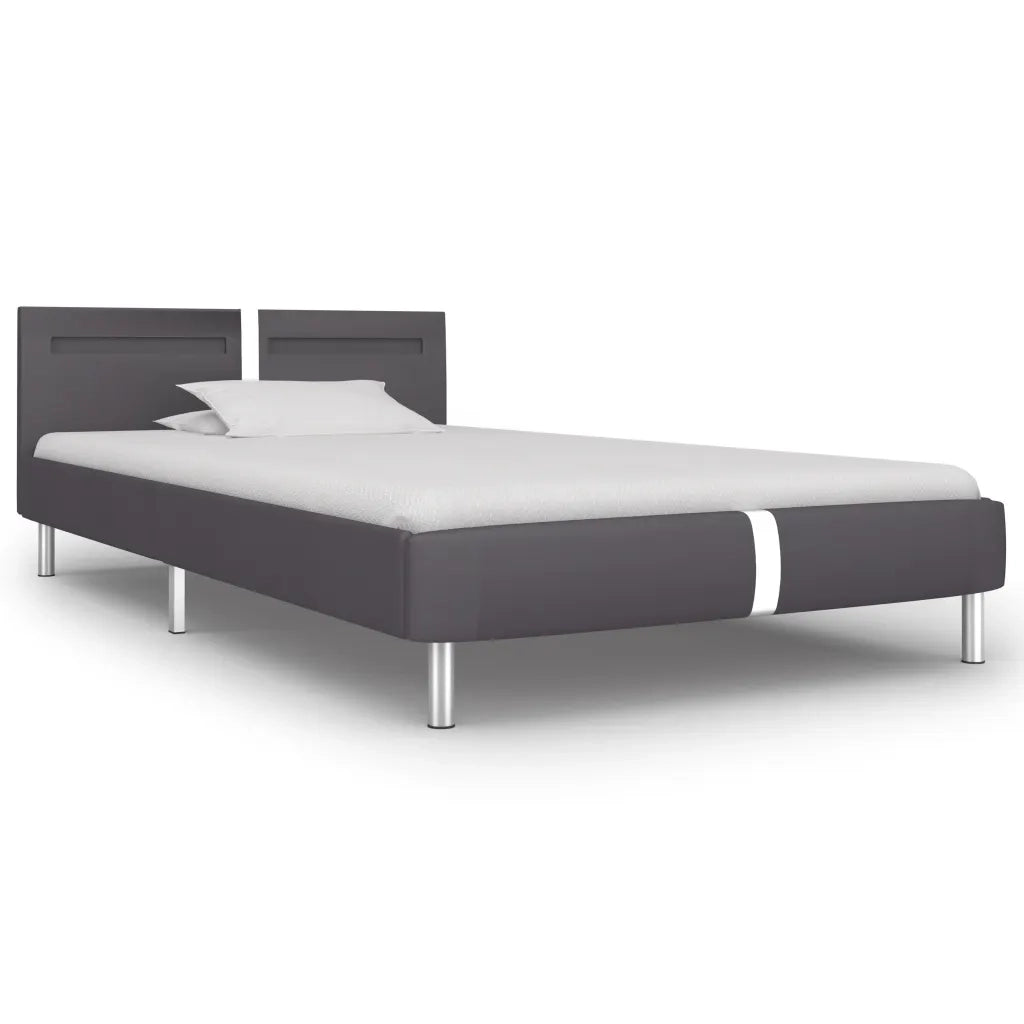 Giroletto con LED senza Materasso Grigio in Similpelle 90x200cm 280856