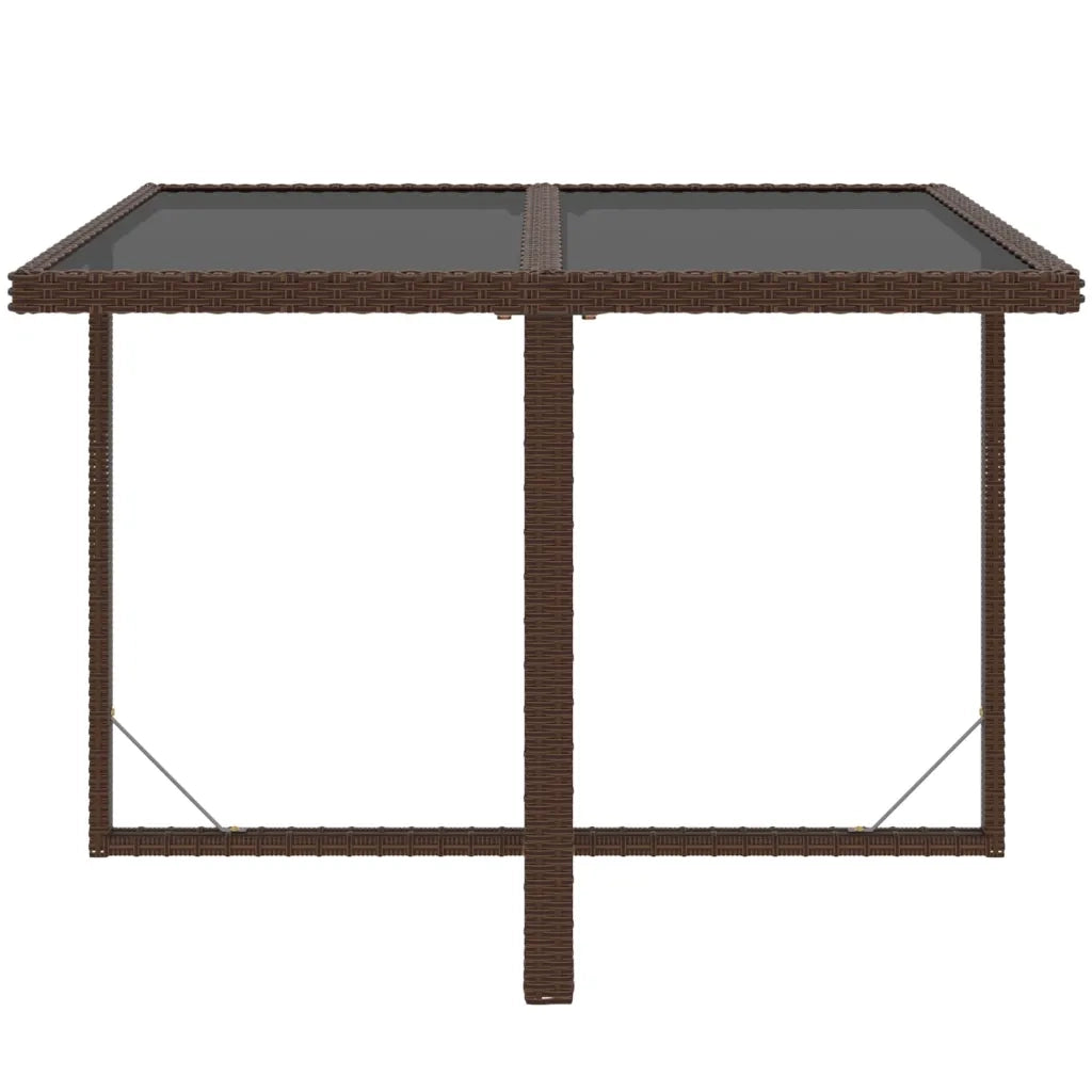 Set da Pranzo da Giardino 5pz con Cuscini in Polyrattan Marrone 3095512