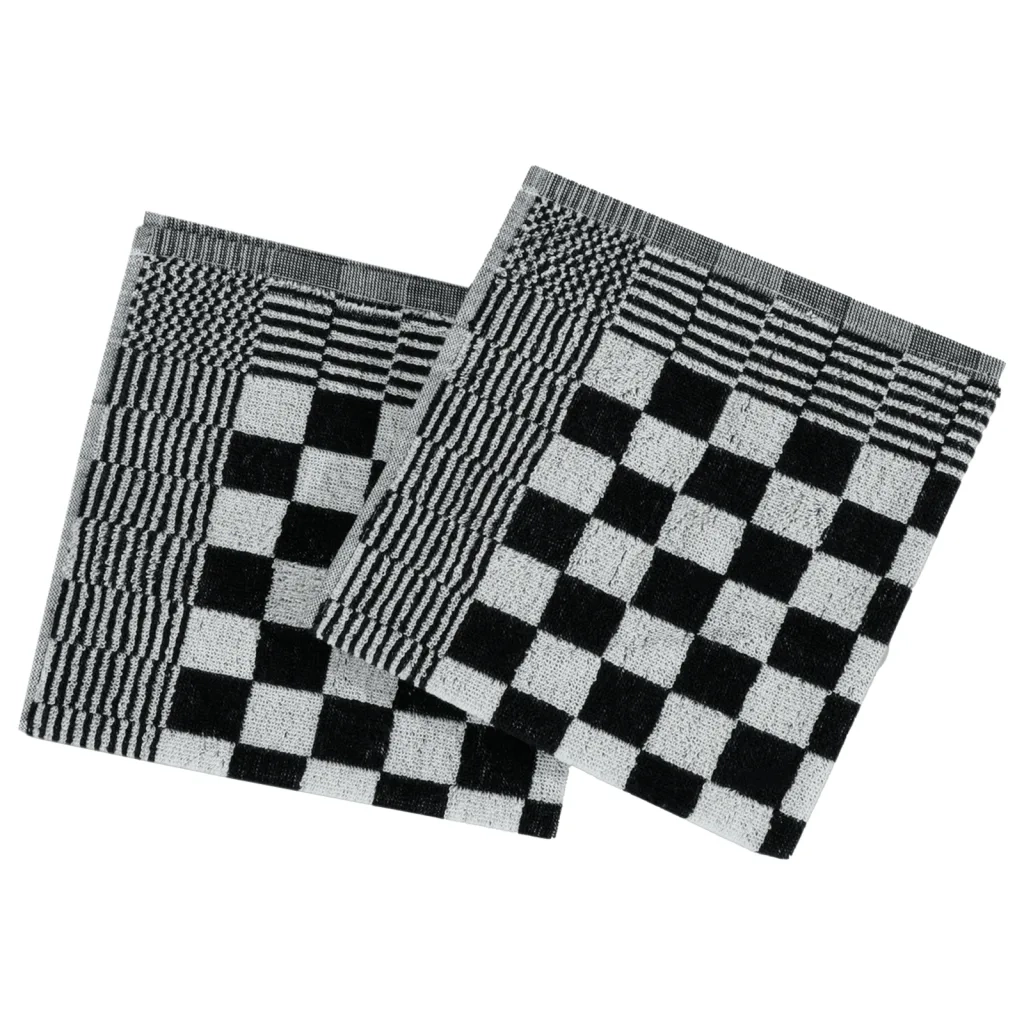 Set Strofinacci 10 pz in Cotone Nero e Bianco 136291