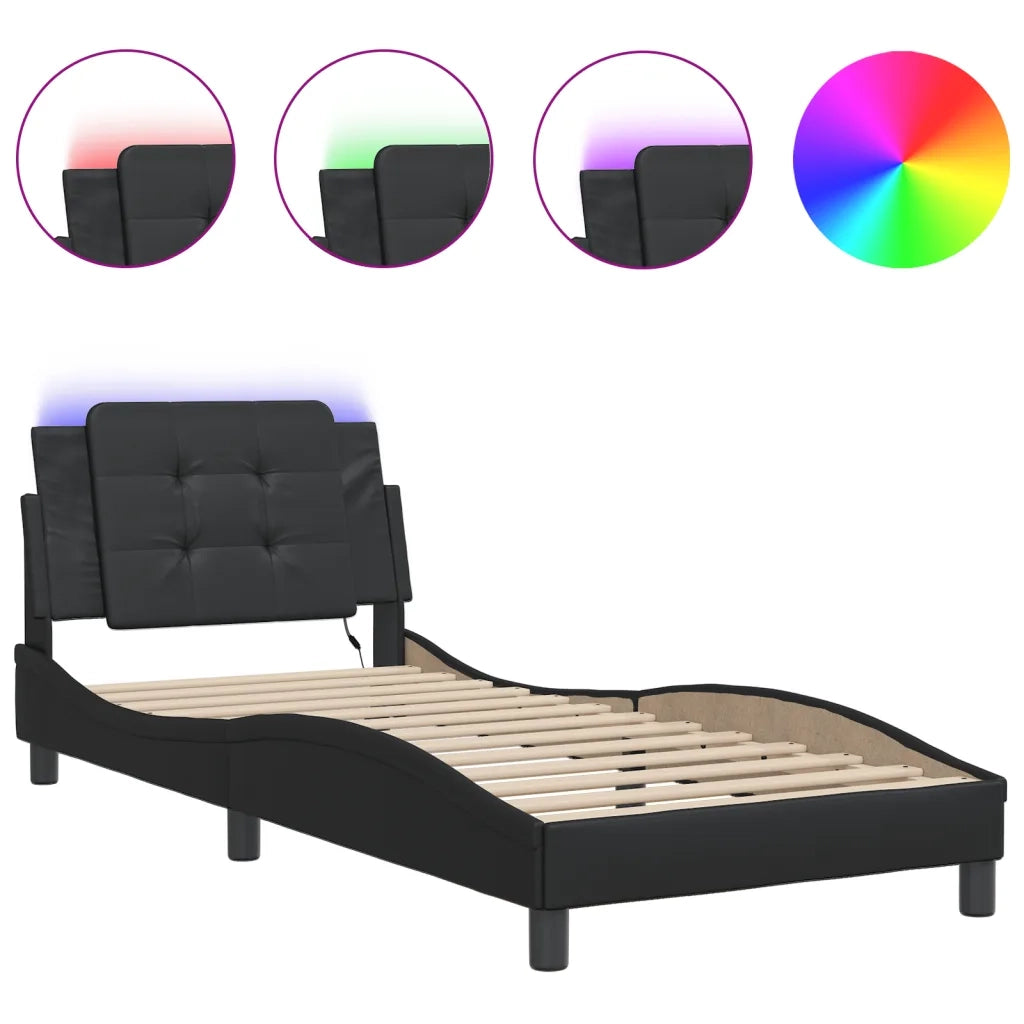 Giroletto con LED senza Materasso Zadar Nero 90x190 cm 3214075
