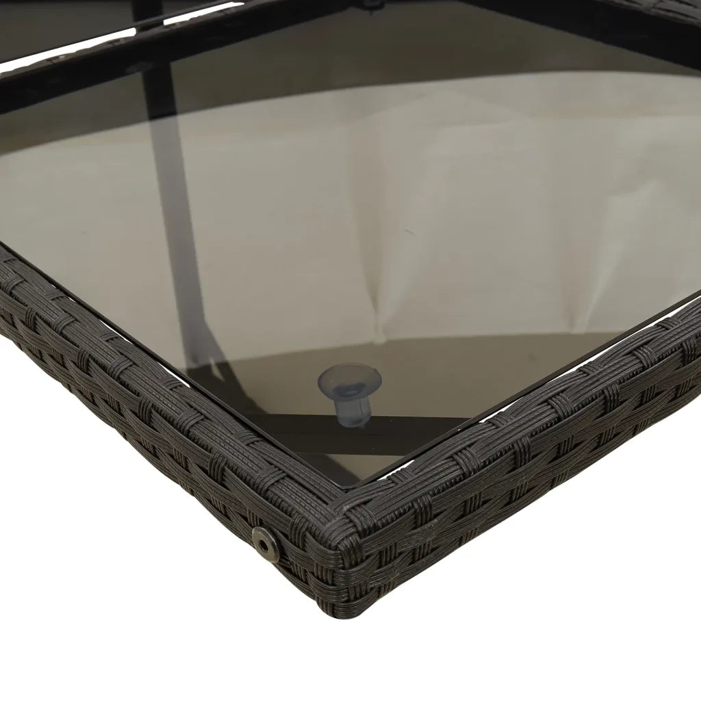 Set da Pranzo da Giardino 7 pz Nero con Cuscini in Polyrattan 3277853