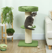 Albero tiragraffi per gatti 91 cm con piattaforma e cuccia, verde