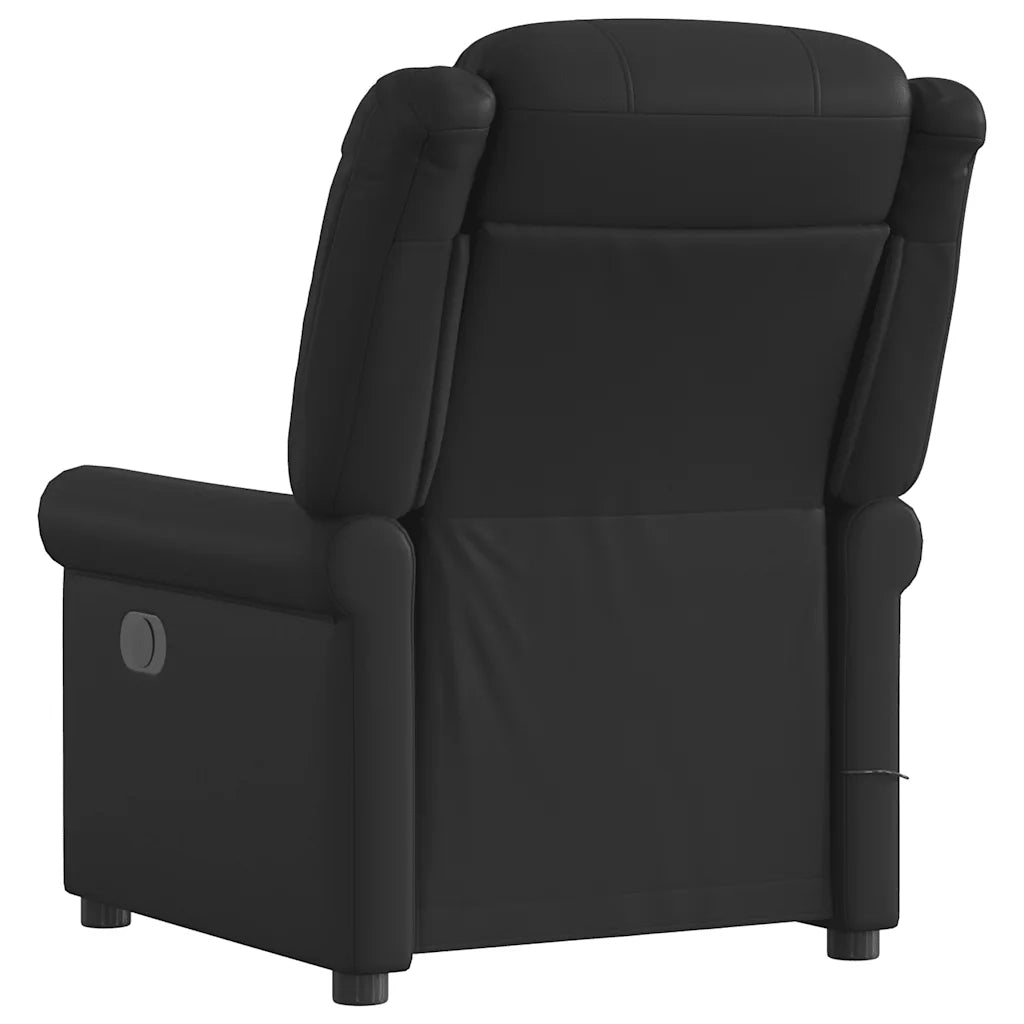 Poltrona Reclinabile Nera in Similpelle Lucida 4015678