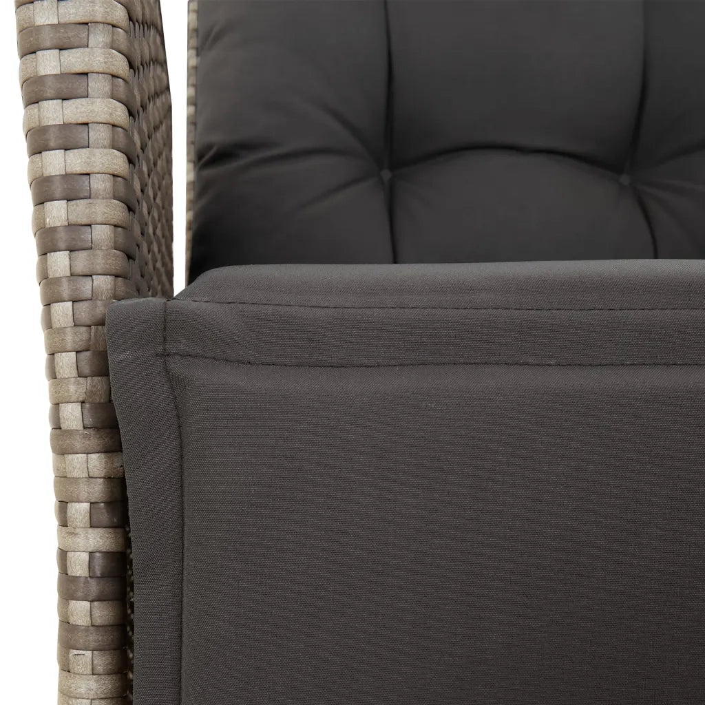 Set da Pranzo da Giardino 5 pz con Cuscini in Polyrattan Grigio 3213430