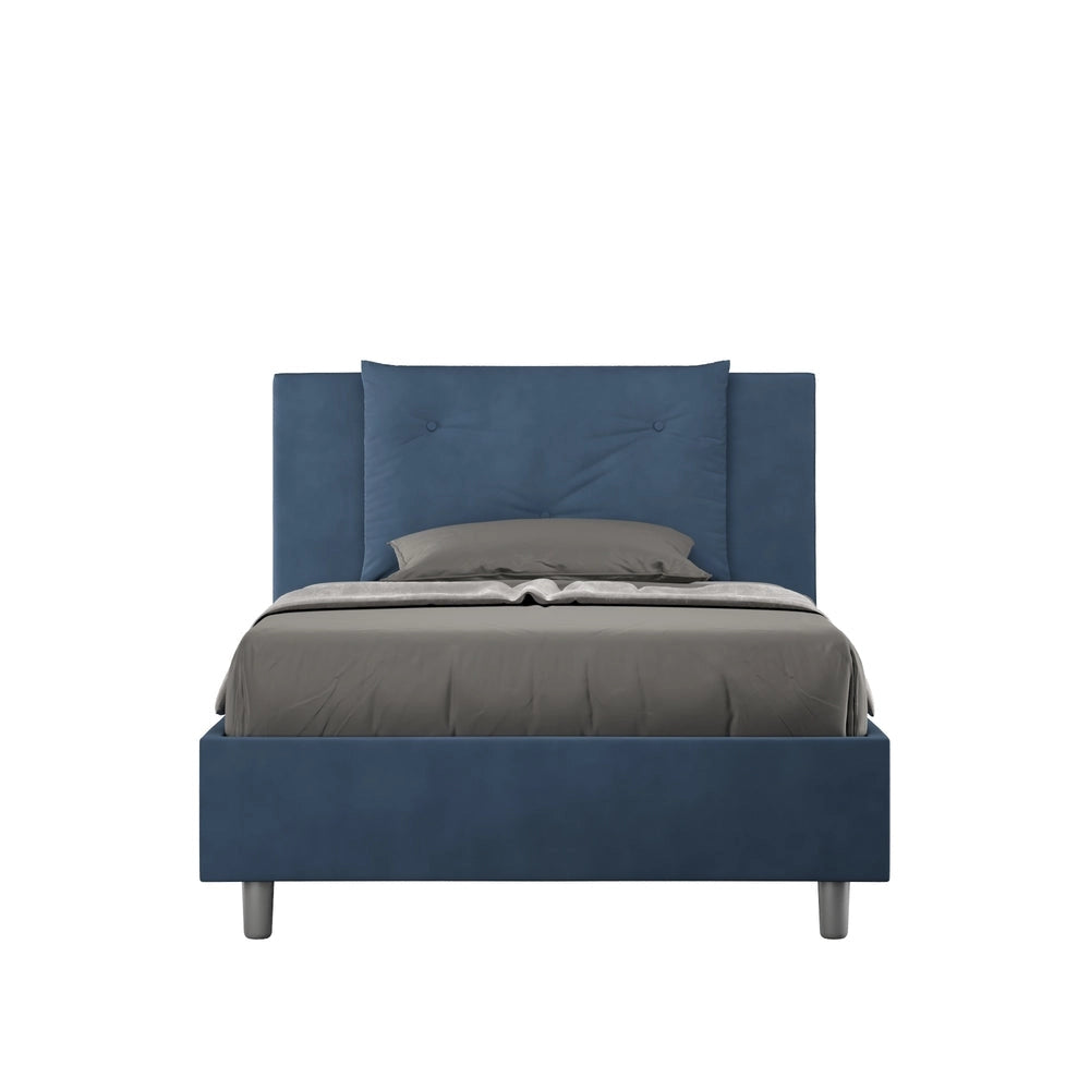 Letto Singolo 90x210 cm con Rete e Contenitore Appia Blu