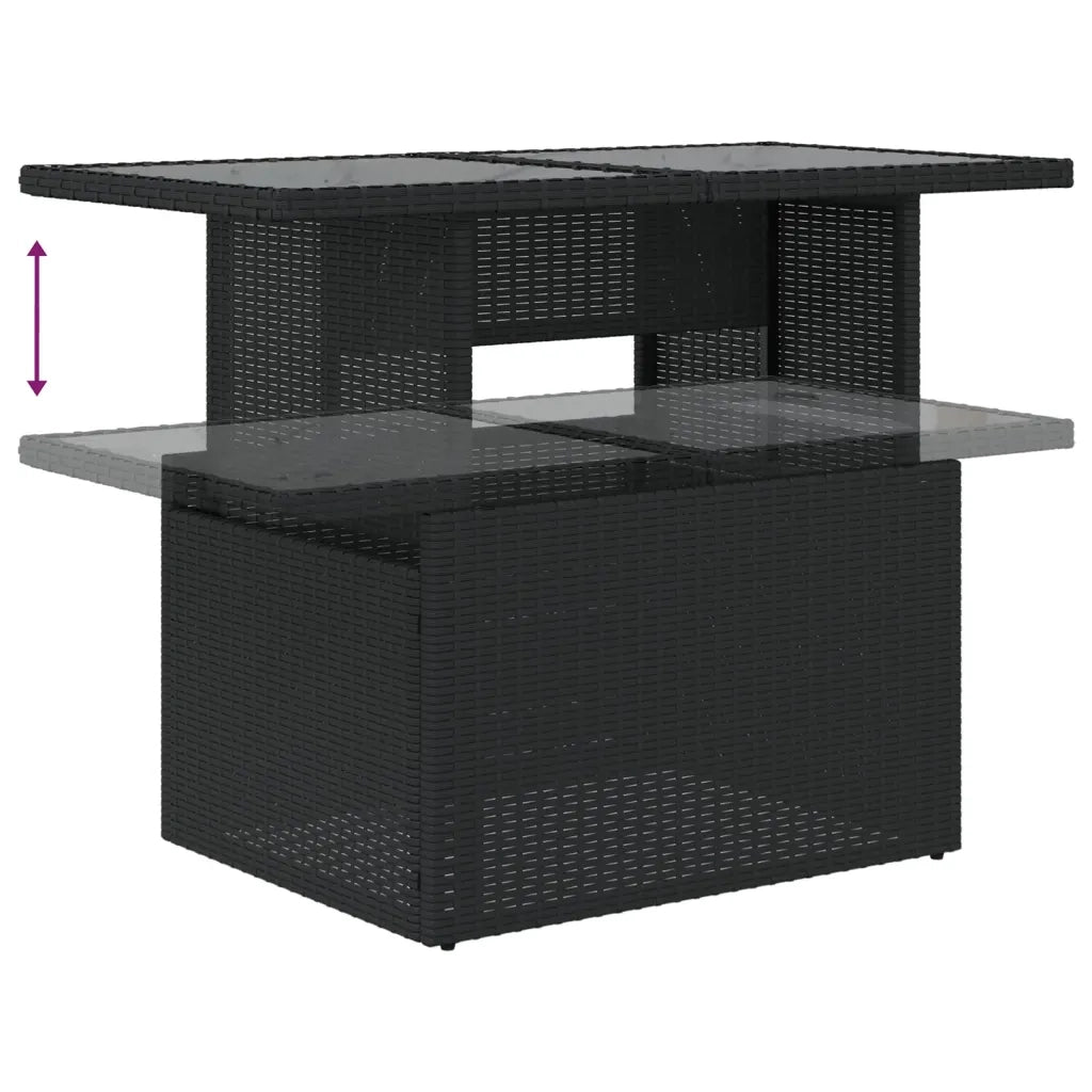 Set Divano da Giardino 6 pz con Cuscini Nero in Polyrattan 3266566