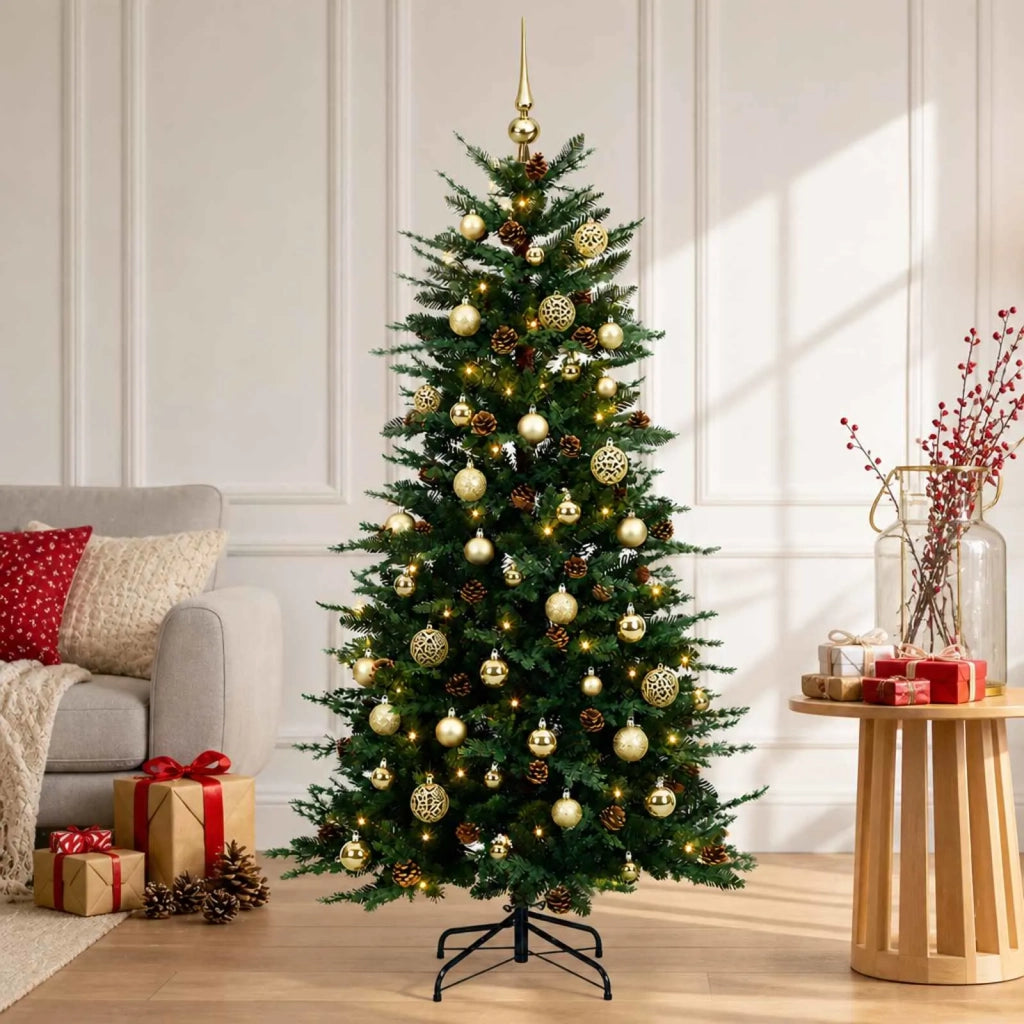 Albero di Natale Artificiale con Rami Pieghevoli 150 cm 150 LED 3465714
