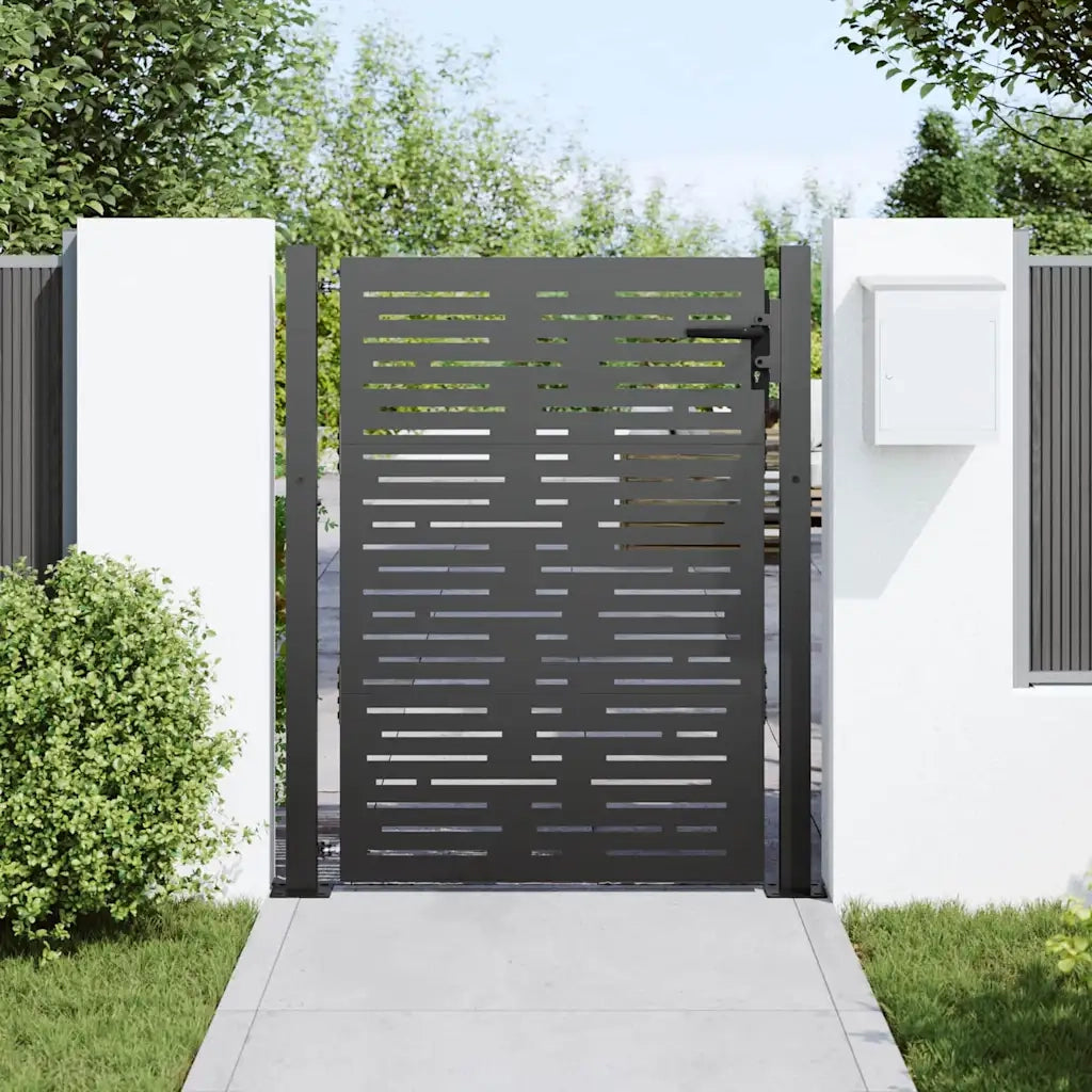 Cancello da giardino con blocco Nero 110 x 155 cm 42015901