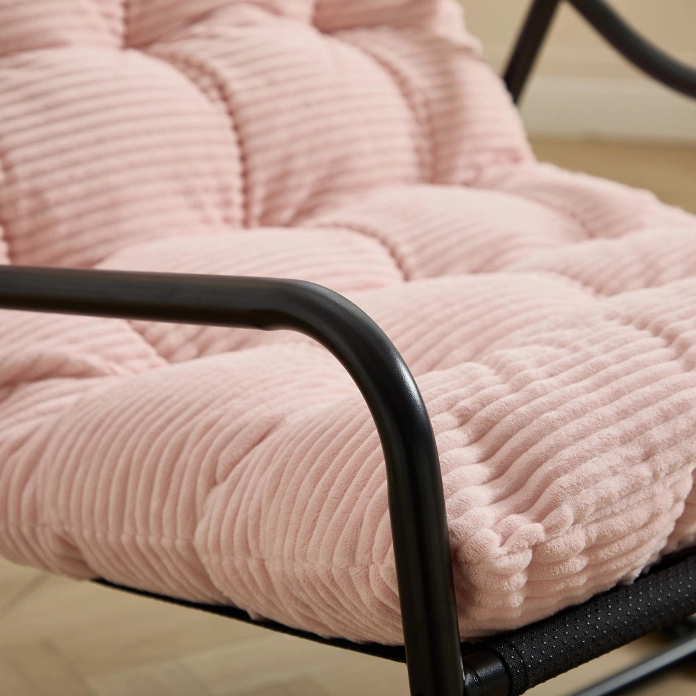 Poltrona a Dondolo con Cuscino ¨C Xylo ¨C Nero/Rosa