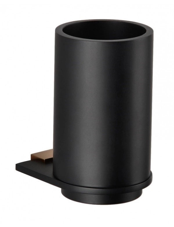 Portabicchieri GALLA in ottone nero e oro 12 x9,9 x7,5 cm