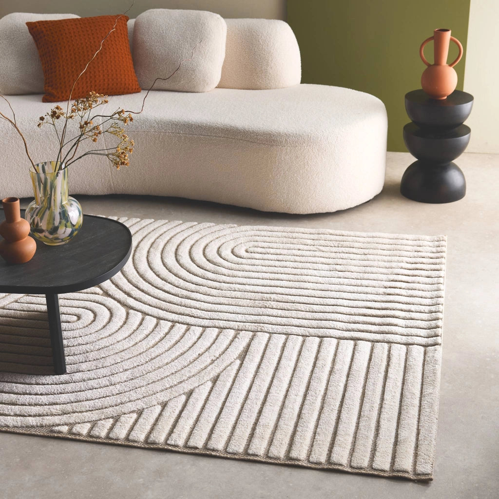 Tappeto interno con archi etnici, beige e crema