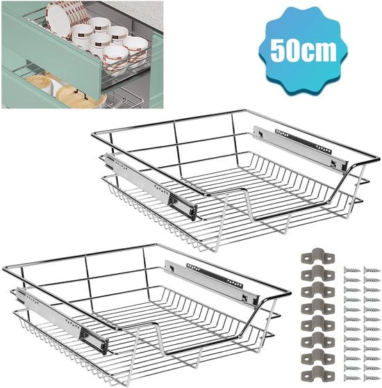 4x Porte a schermo telescopiche per armadi cucina e camera da letto - Porta cucina - Porta scorrevole - Per armadi di 50 cm di larghezza - 415 x 445 x 135 mm