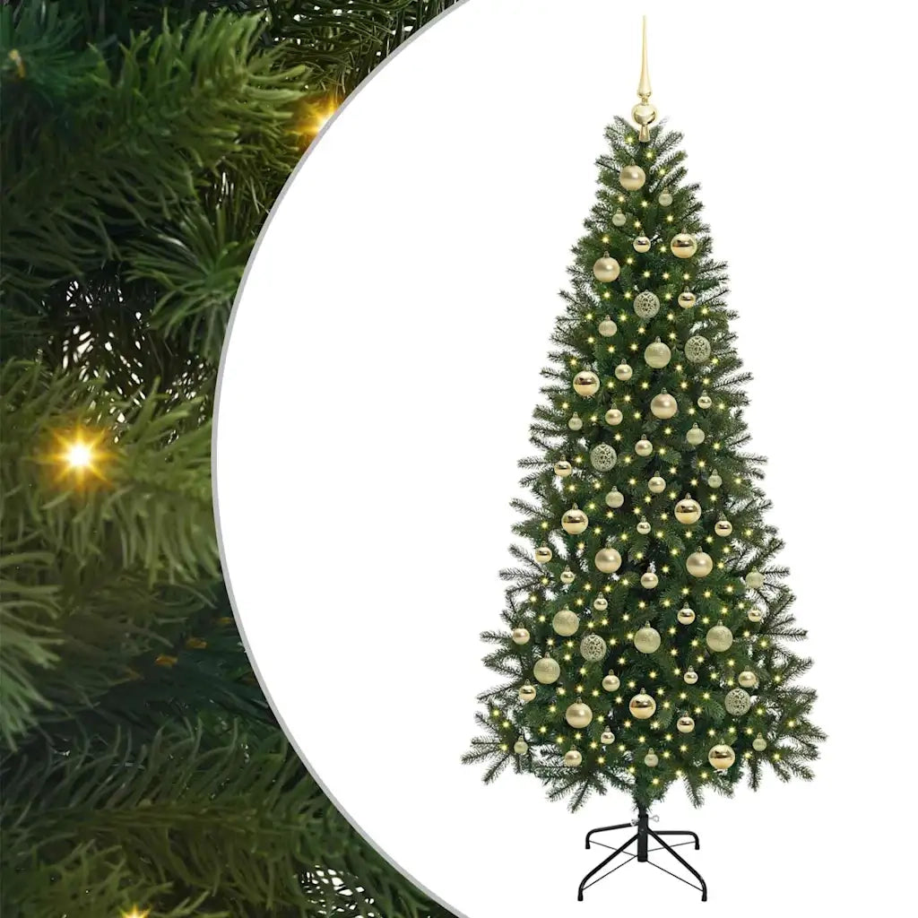 Albero di Natale artificiale con 300 LED Verde 210 cm PE e PVC