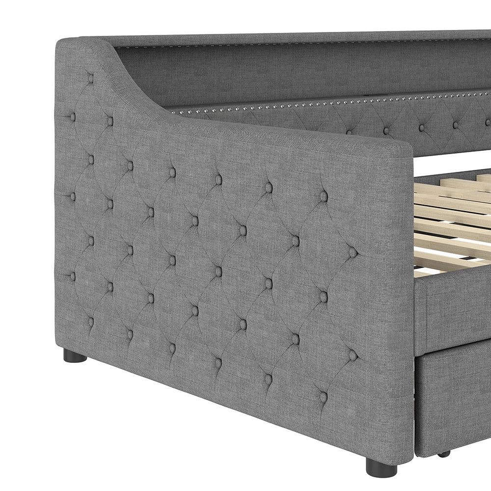 Divano letto daybed - Xylo - 90x200 cm LED USB grigio