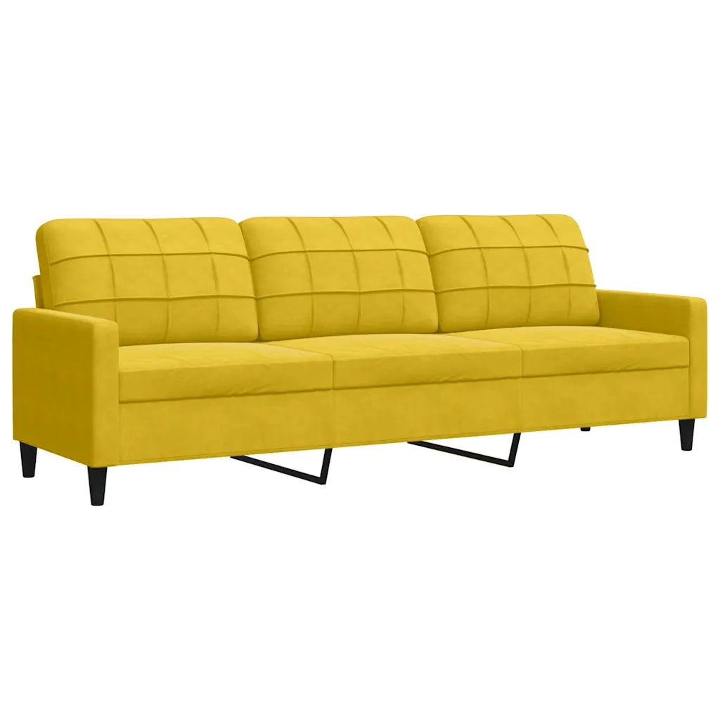 Set di Divani 4 pz con Cuscini e Rinforzi Giallo in Velluto 3278467
