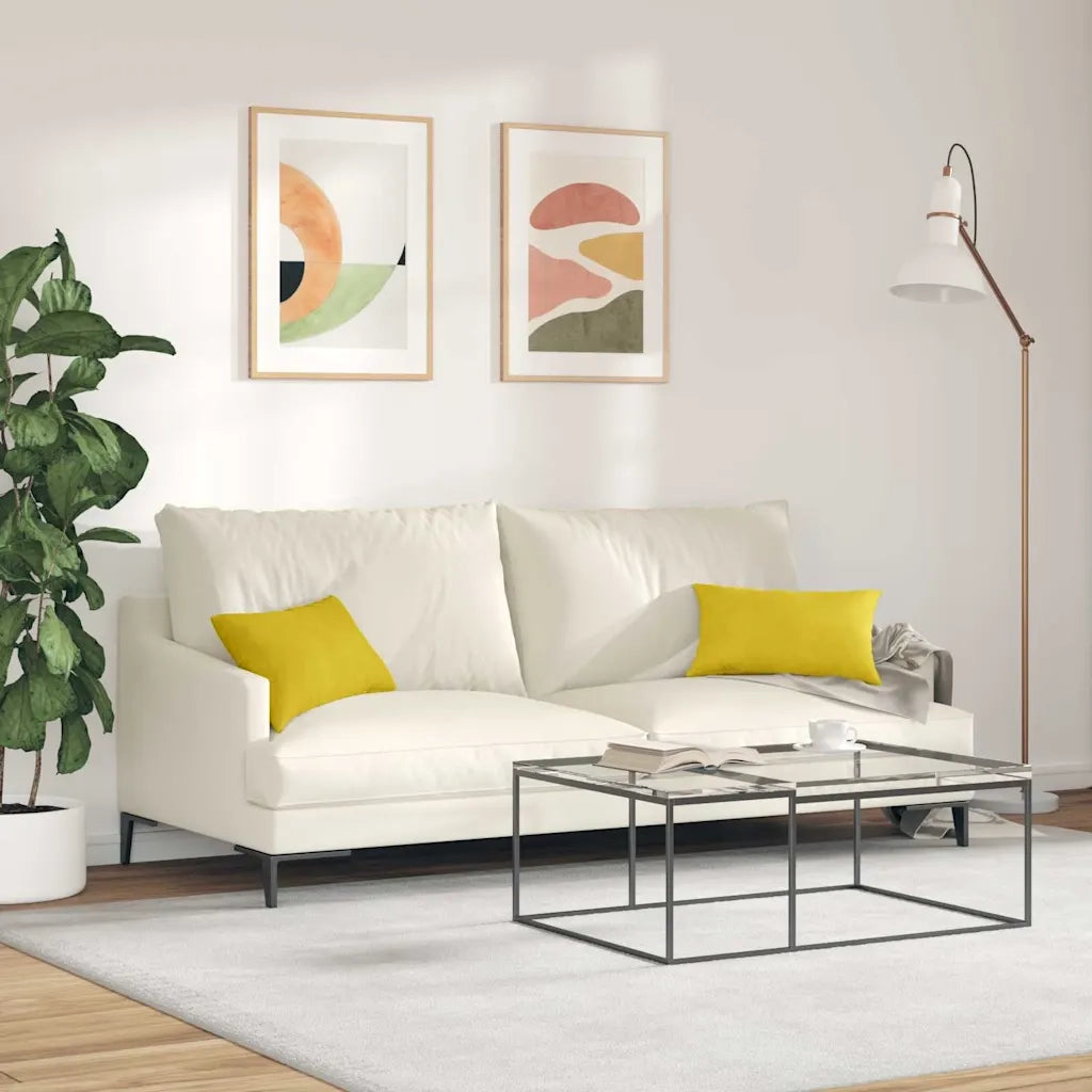 Cuscini da Divano 2 pcs Giallo 50 x 30 cm Tessuto in Cords 42013634