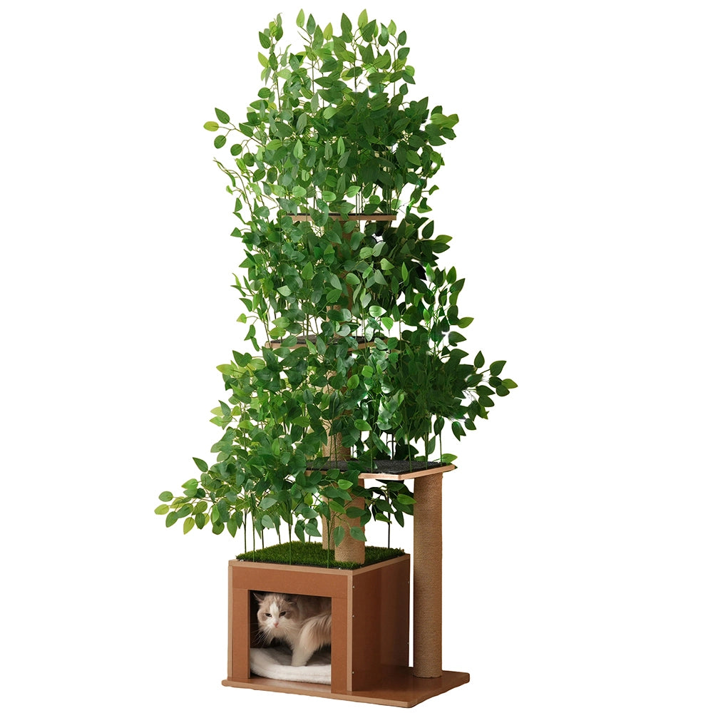Tiragraffi-Xylo-190cm 4 piattaforme foglie removibili