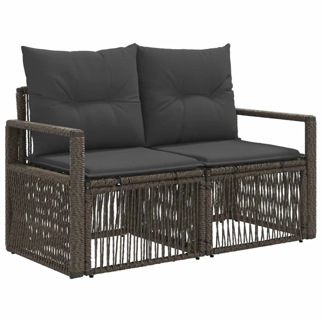 Set Divano da Giardino 4 pz Grigio polyrattan 3435632