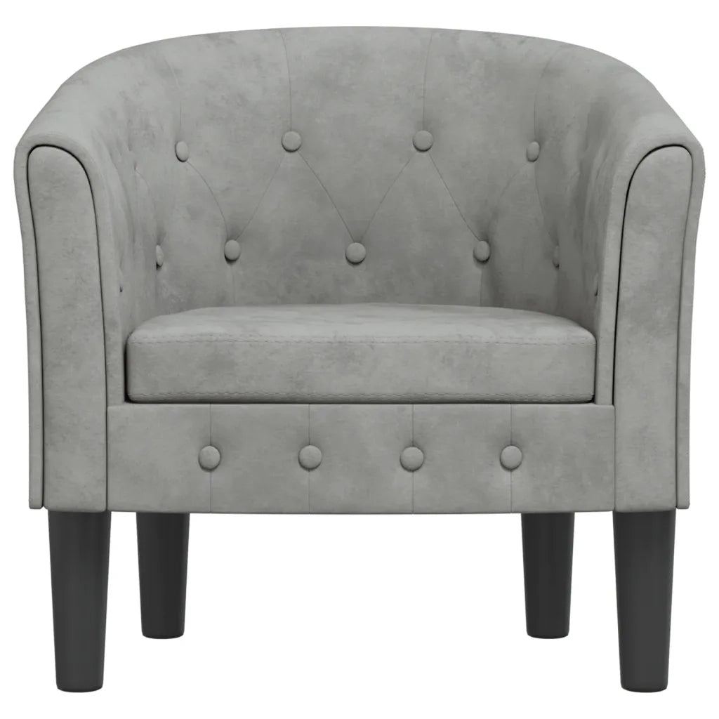 Poltrona Cabriolet Grigio Chiaro in Velluto 356469