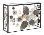Console Glam Dark 111,8x41,9x80 cm in Ferro e MDF e Specchio Multicolor