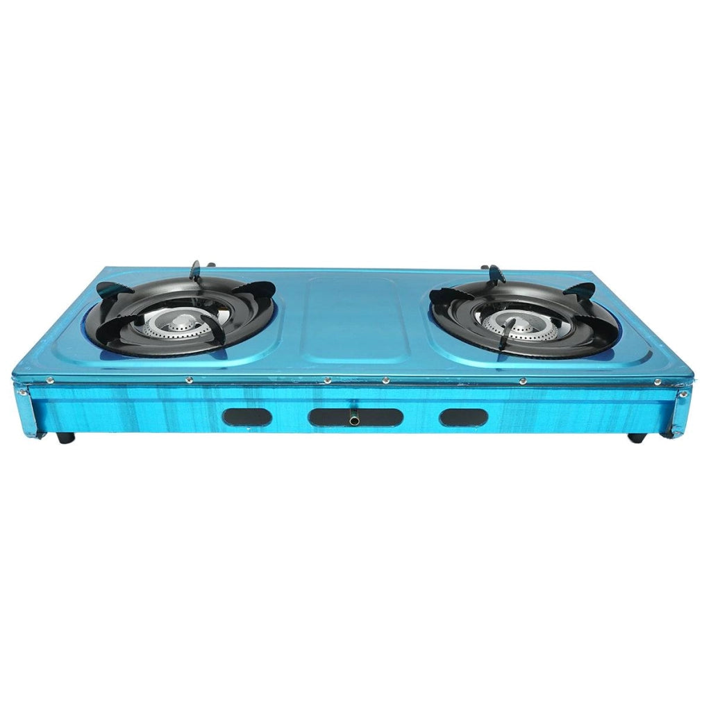 Fornello a Gas, 2 Bruciatori in Ghisa, 2,5 KW, Acciaio Inox, Fornello a gas Campeggio Camper Giardino Breckner Germany