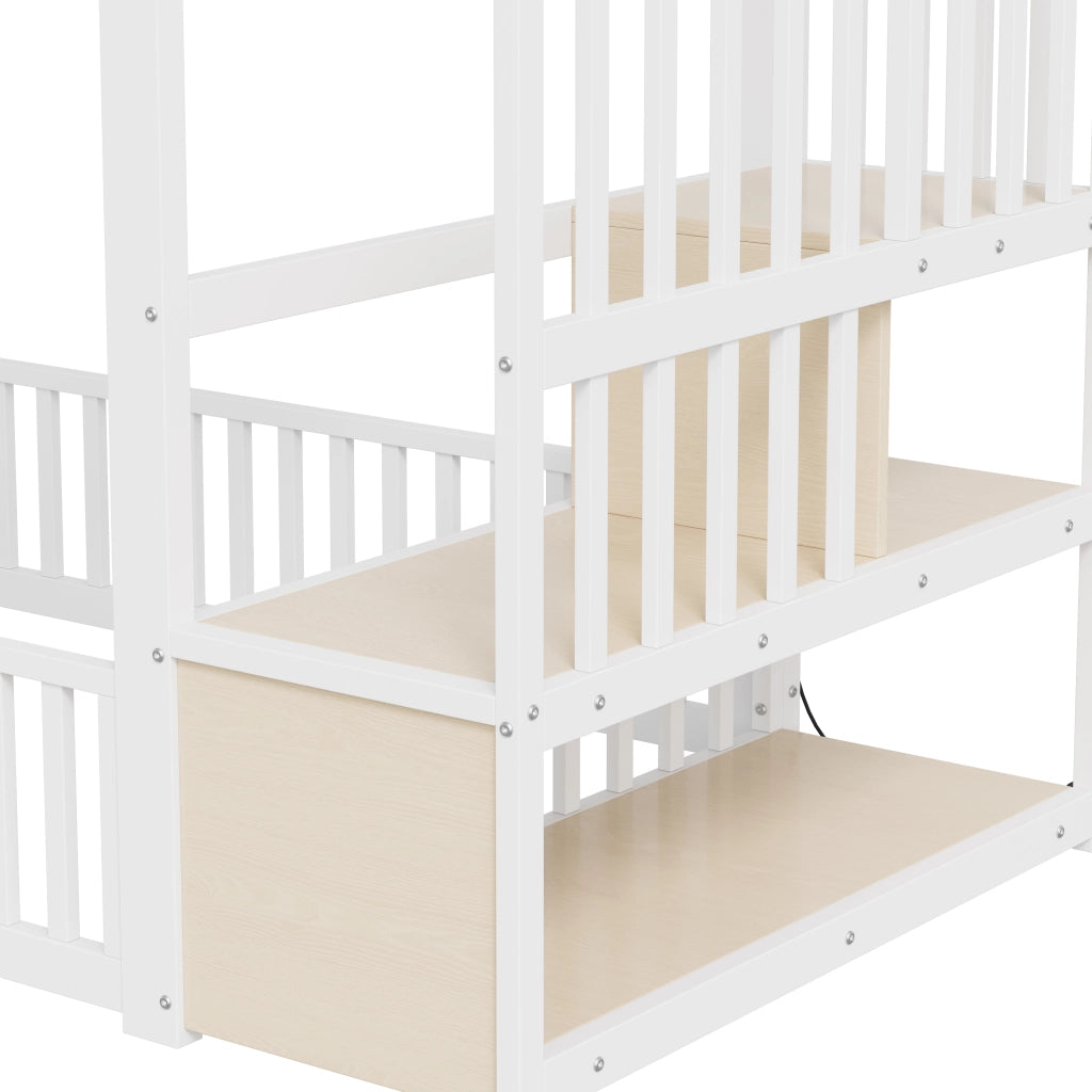 letto a castello mdf metallo bianco 90 x 200 cm