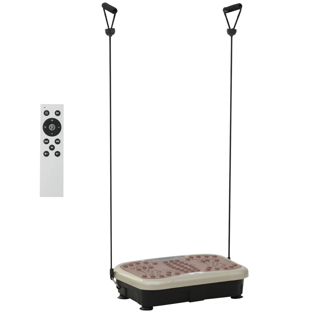 Piattaforma vibrante con telecomando, bande elastiche, display LED e altoparlante USB