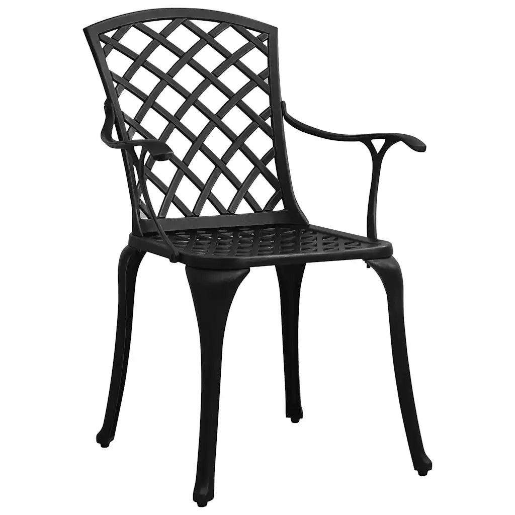 Set da Pranzo da Giardino 5 pz Nero in Alluminio Pressofuso 3216350