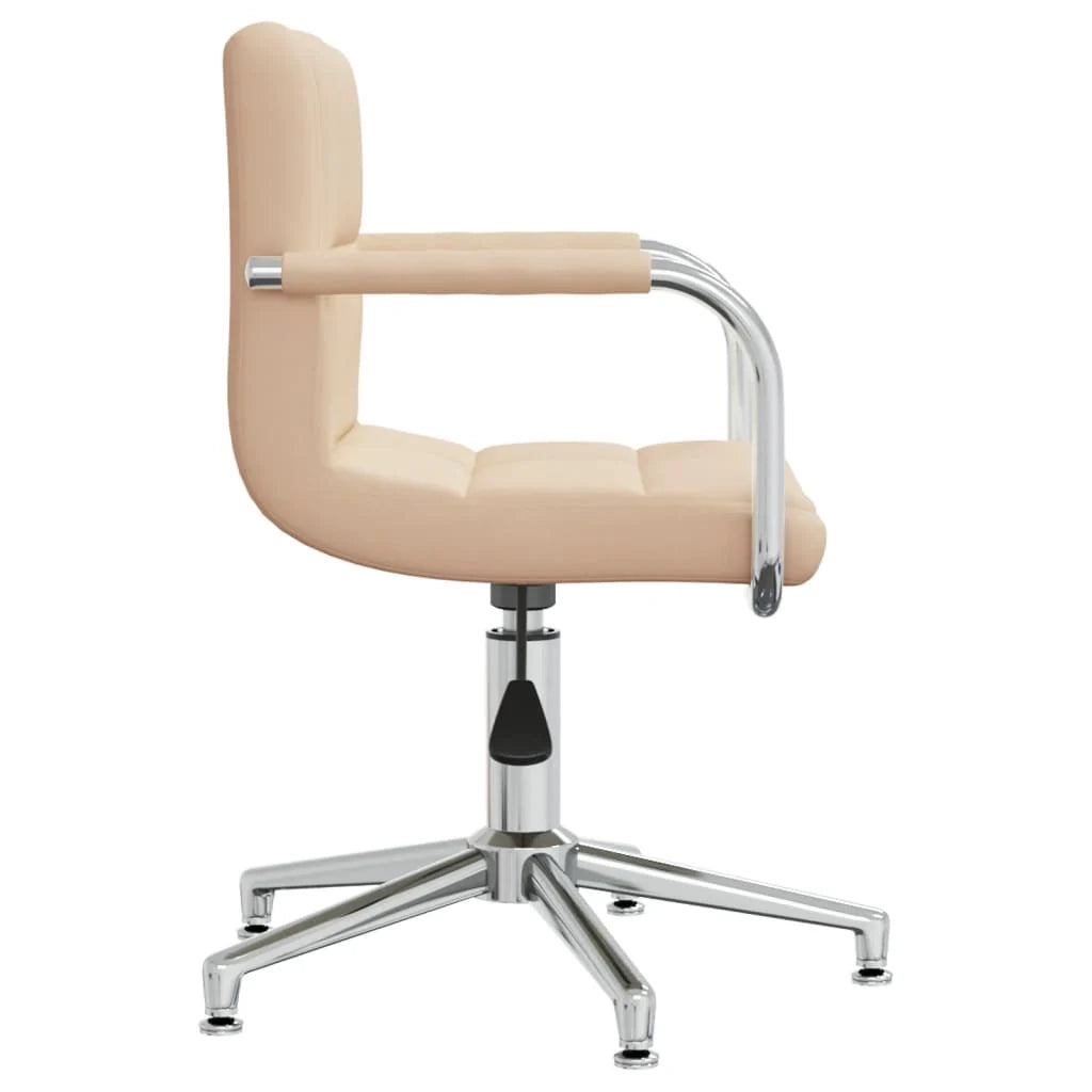 Sedia girevole da ufficio/studio in tessuto color crema 02_0024099
