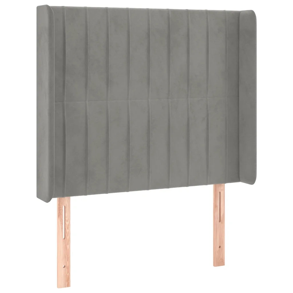 Letto a Molle Materasso e LED Grigio Chiaro 90x200 cm Velluto 3139661