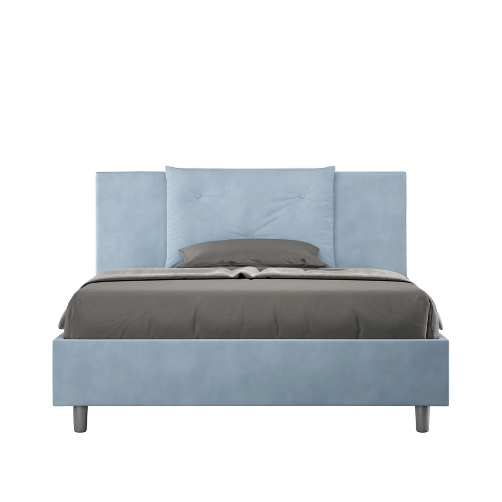 Letto Matrimoniale Extra Large 190x190 cm con Rete Appia Azzurro