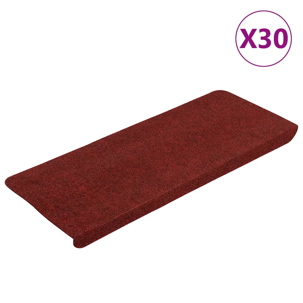Tappetini Autoadesivi per Scale 30 pz | Gradini per Scale Rossi 65x22,5x3,5 cm