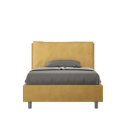 Letto 1 Piazza E Mezzo 110x190 cm con Rete e Contenitore Imbottito in Microfibra Antea Large Ocra