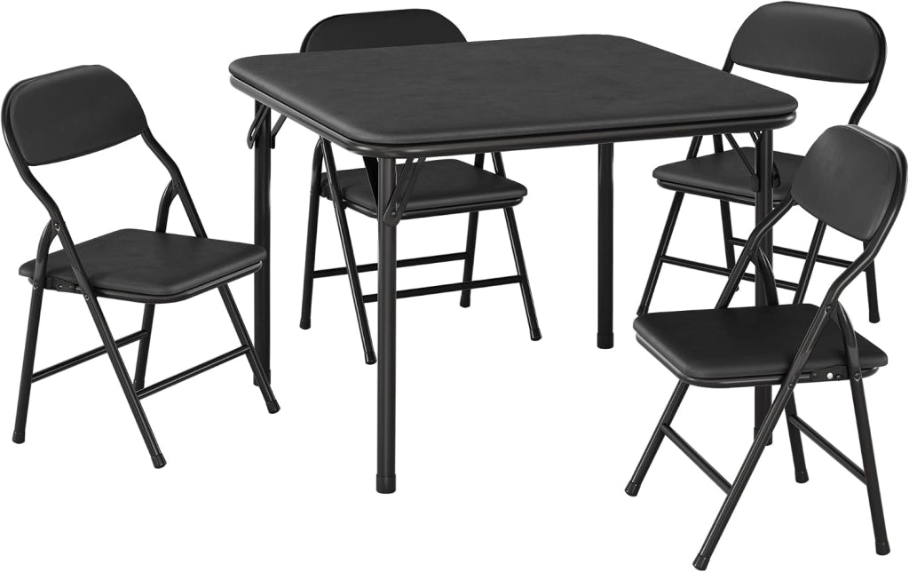 Set di tavolo e sedie pieghevoli da 5 pezzi per bambini con