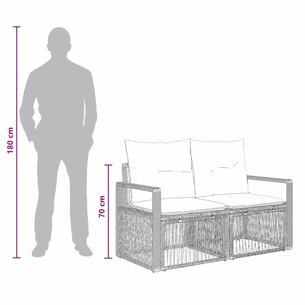 Set Divano da Giardino 4 pz Grigio polyrattan 3435632