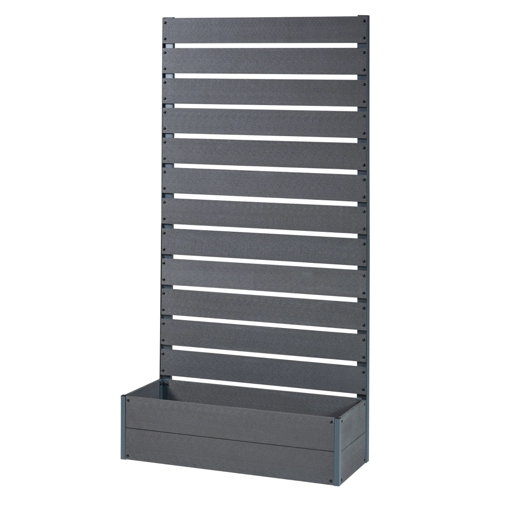 Fioriera con Spalliera Heerde in WPC 180 x 90 x 38 cm Grigio [en.casa]