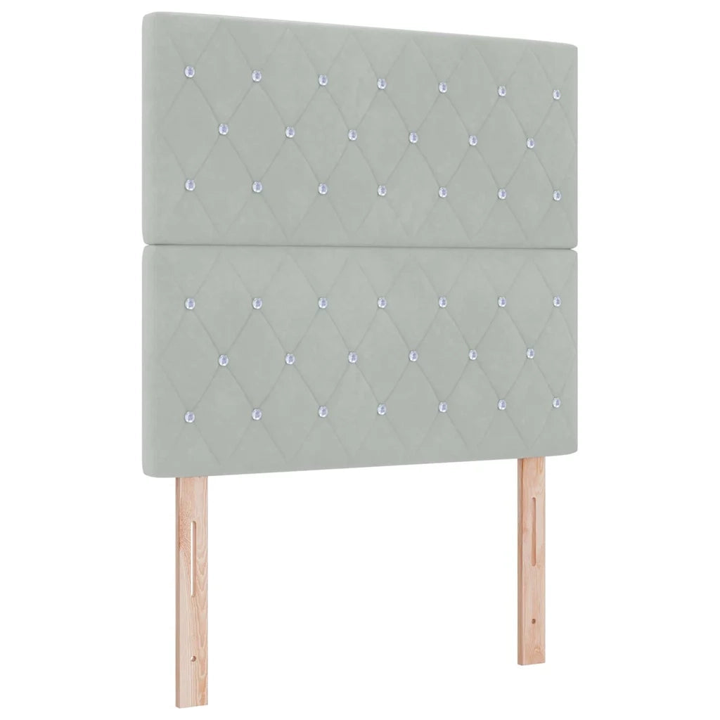 Letto a molle con materasso Grigio chiaro 120 x 190 cm Velluto 3339752