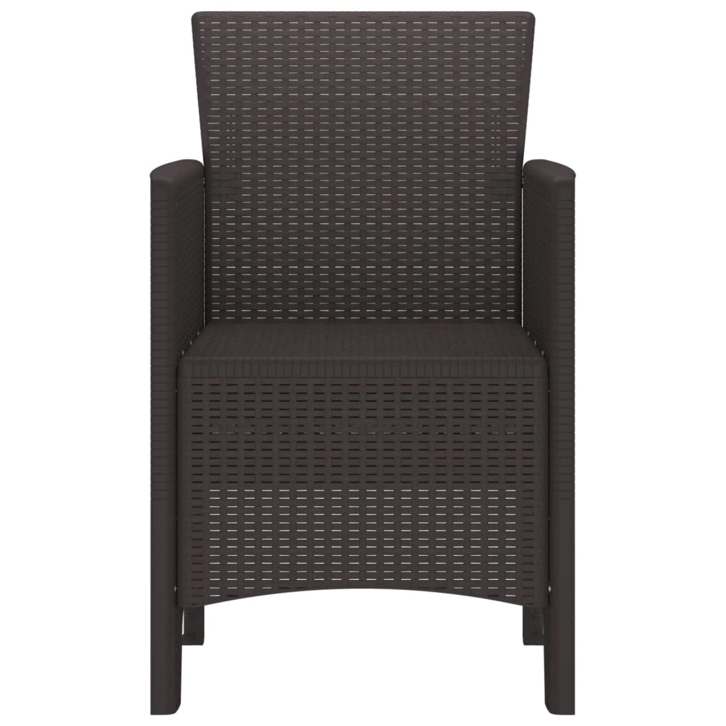 Sedia da Giardino 4 pcs Marrone 53 x 49 x 85 cm Polipropilene