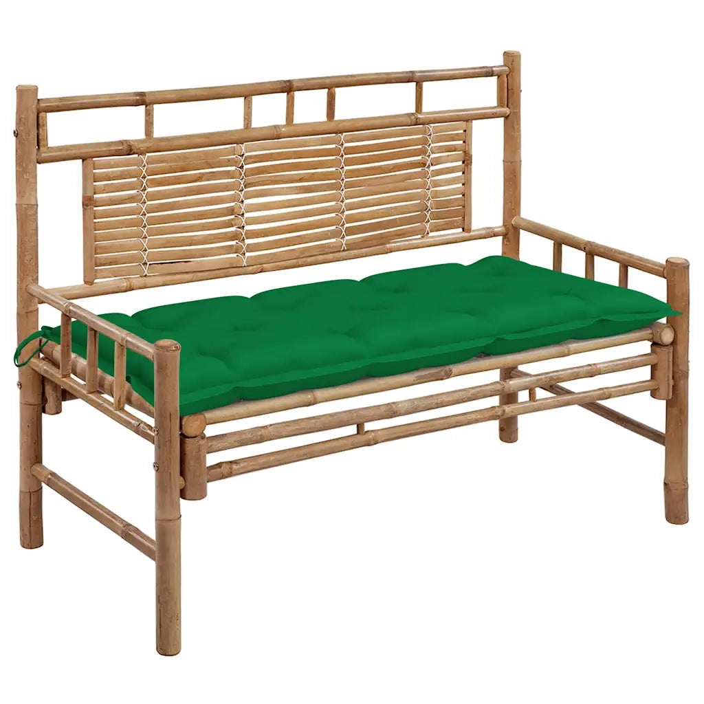 Panca da Giardino con Cuscino 120 cm in Bambù 3063896