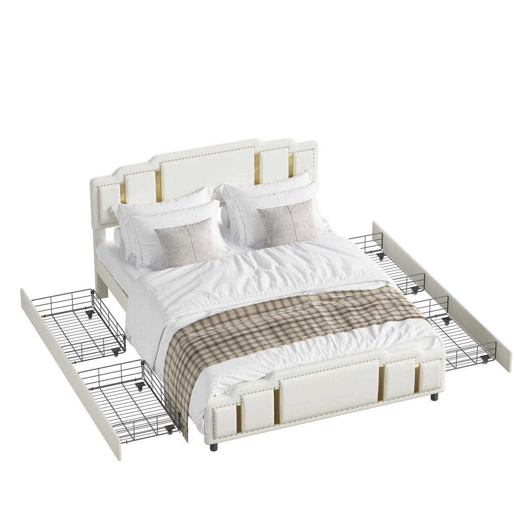 Letto con cassetti ¨C Minimal ¨C beige 120x200cm
