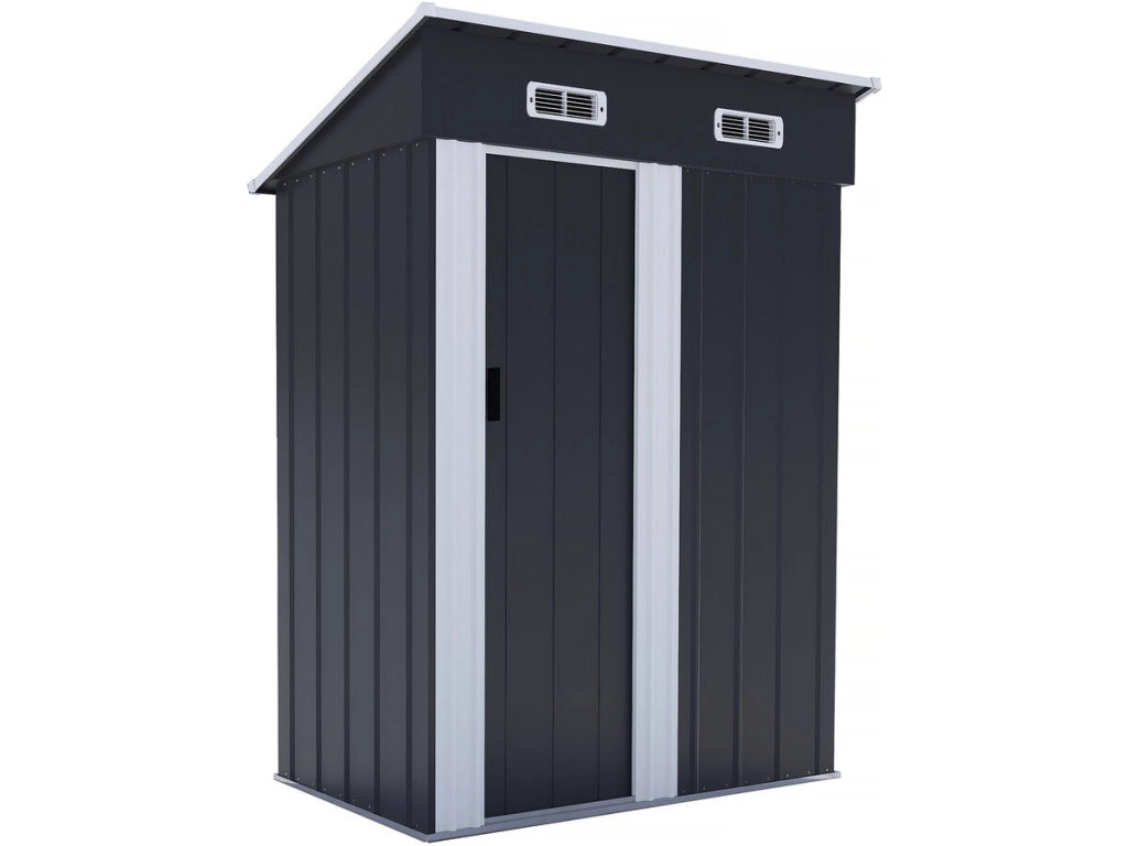 Casetta da giardino in metallo con porta scorrevole "Memphis" - 1,36 m² - Grigio