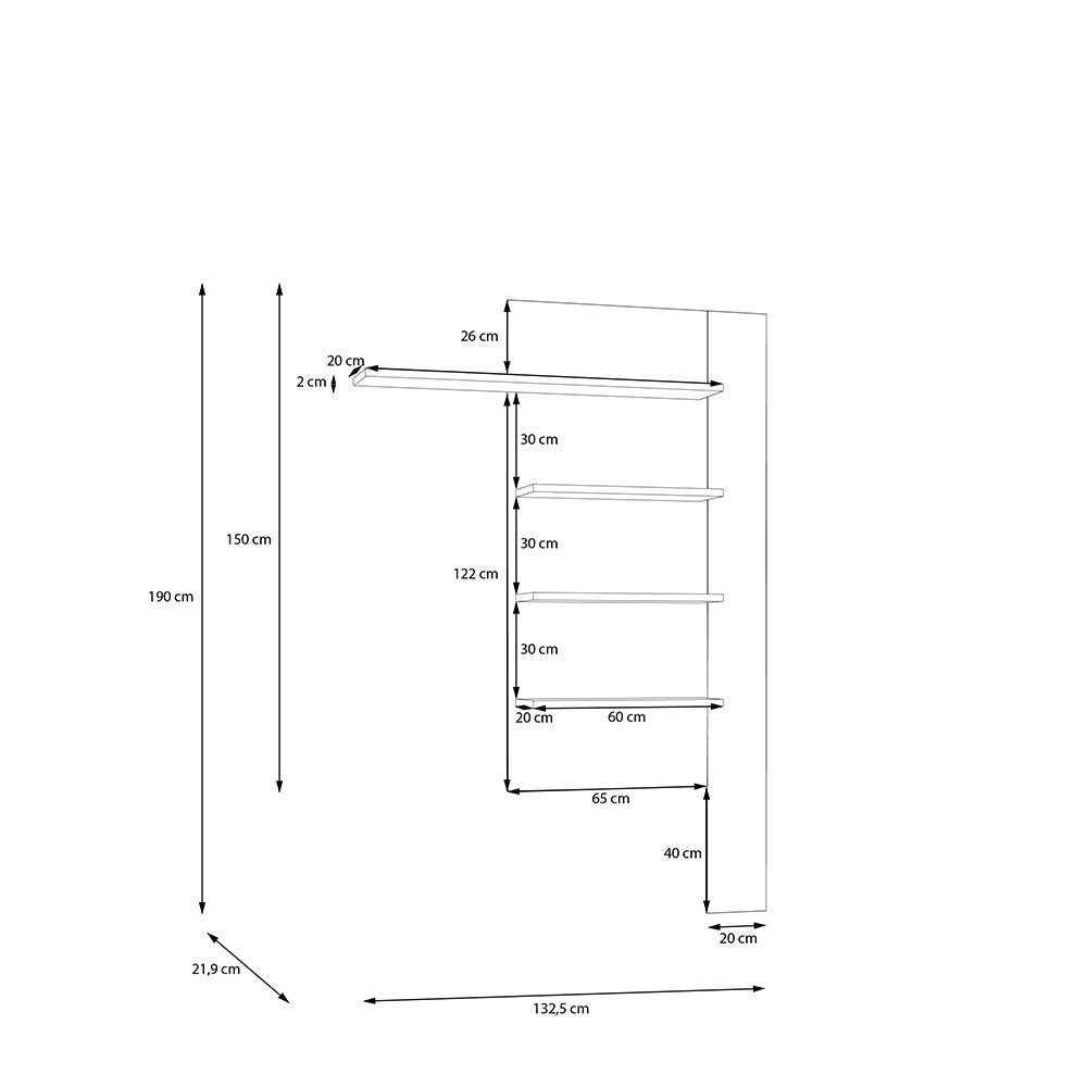 Parete Attrezzata Core Piccolo con Porta TV e Libreria – Rovere e nero