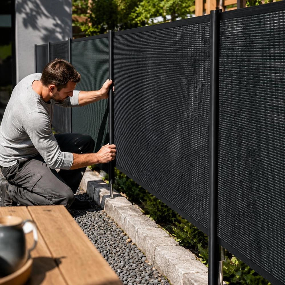 Pool Fence, 1.21 X 14.63 M, Removable Child Safety Pool Fence, Easy DIY Installation, Swimming Pool Fence, 340 G Teslin PVC Pool Fence Net, Protects Children And Pets