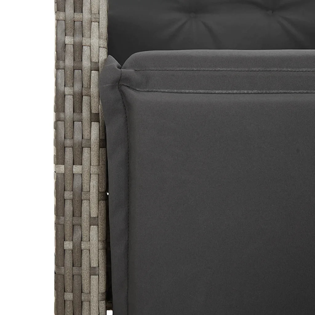 Set da Pranzo da Giardino 7 pz con Cuscini in Polyrattan Grigio 3212466