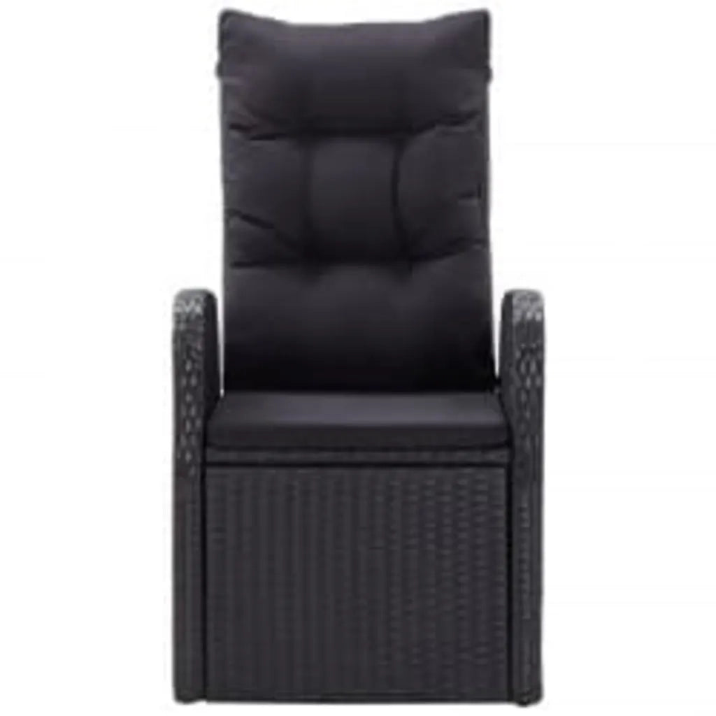 Set da Pranzo da Giardino 7 pz con Cuscini Nero 3099495